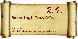 Rokosinyi István névjegykártya